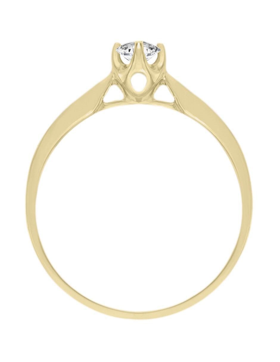 Solitario "de" oro 14 k klamore diamante