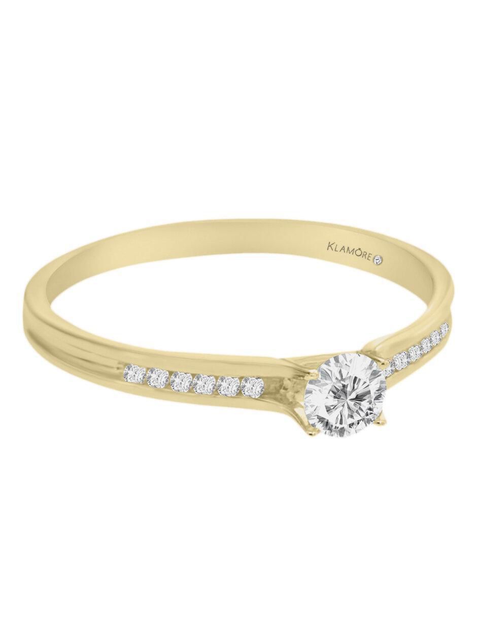 Solitario de oro 14 k Lauren diamante