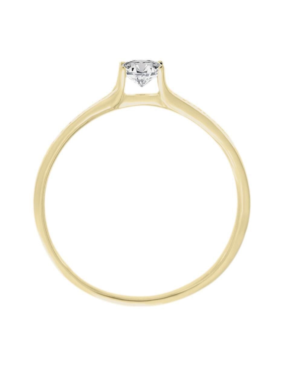 Solitario "de" oro 14 k klamore diamante