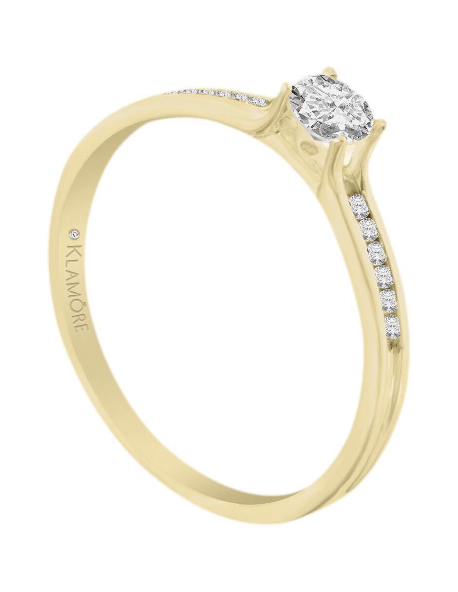 Solitario "de" oro 14 k klamore diamante