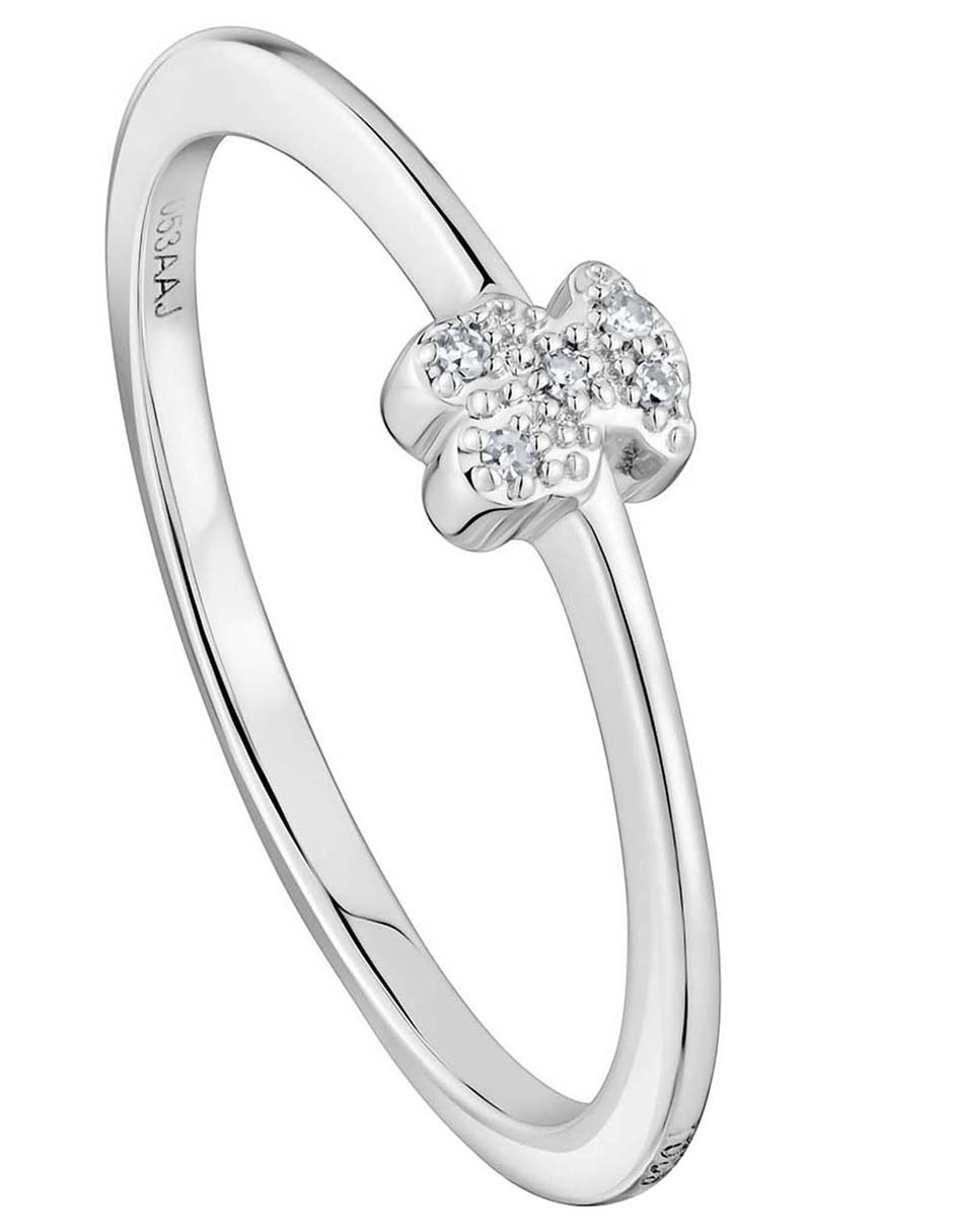 Anillo de oso Grain 18 k de oro blanco diamante pavé 2