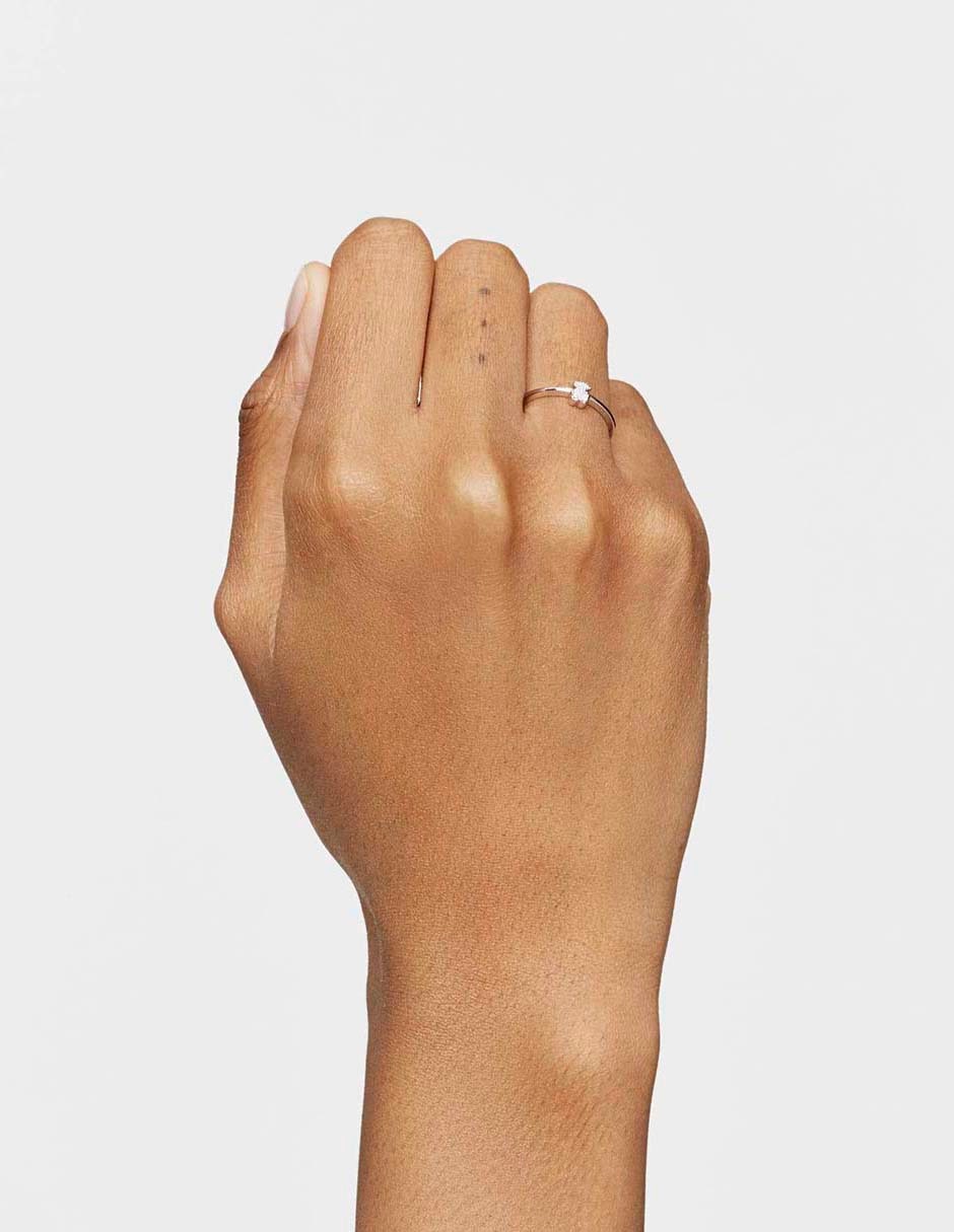 Anillo de oso Grain 18 k de oro blanco diamante pavé 5