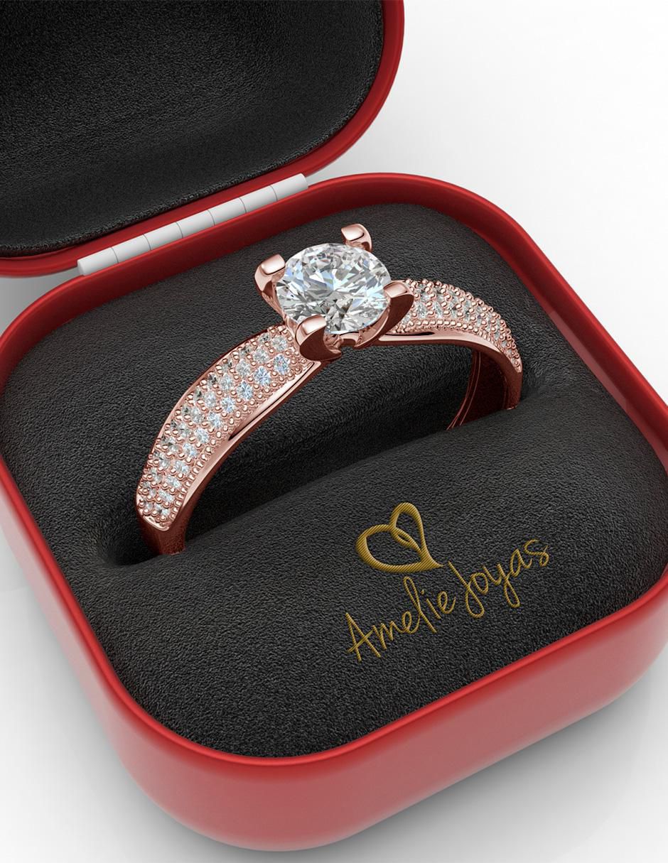 Anillo de compromiso de oro 14 k 4