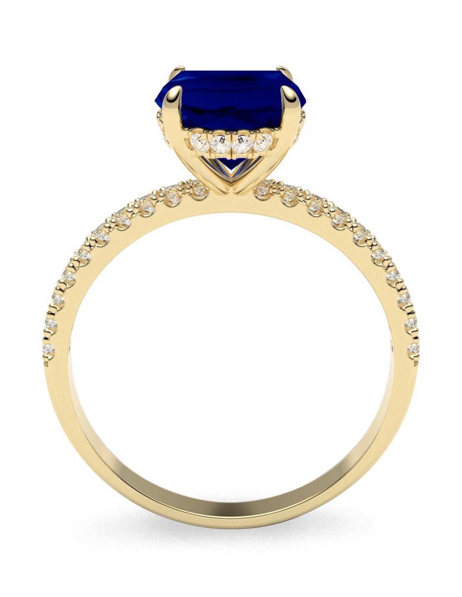 Anillo de compromiso "de" oro 14 k amelie joyas zafiro sintético