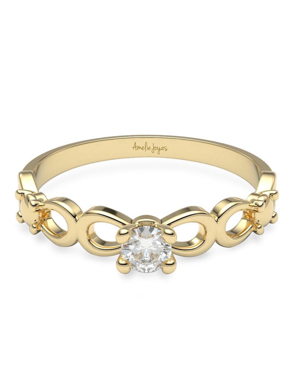 Solitario de oro 14 k