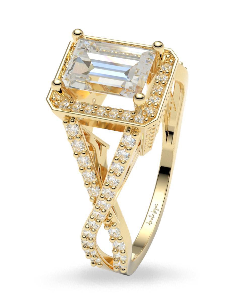 Anillo de compromiso de oro 14 k 2