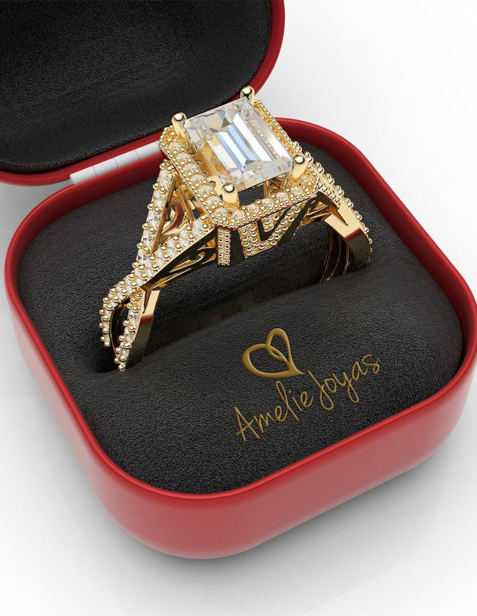 Anillo de compromiso de oro 14 k 4