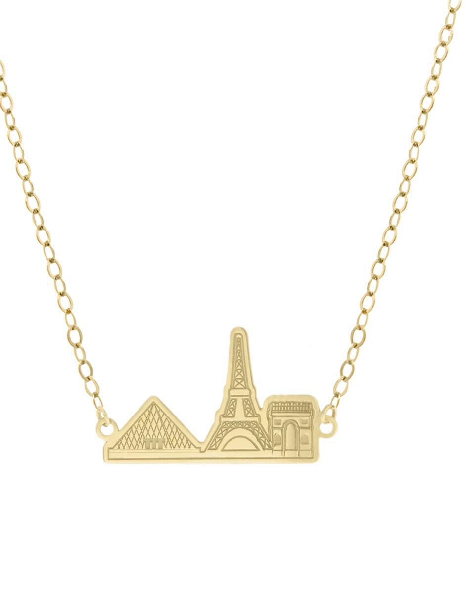 Colgante Y Dije paisaje francia de oro amarillo 14 K