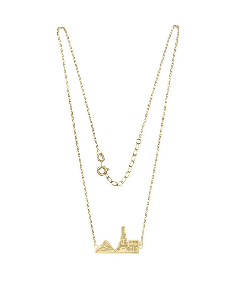 Colgante Y Dije paisaje francia de oro amarillo 14 K 2