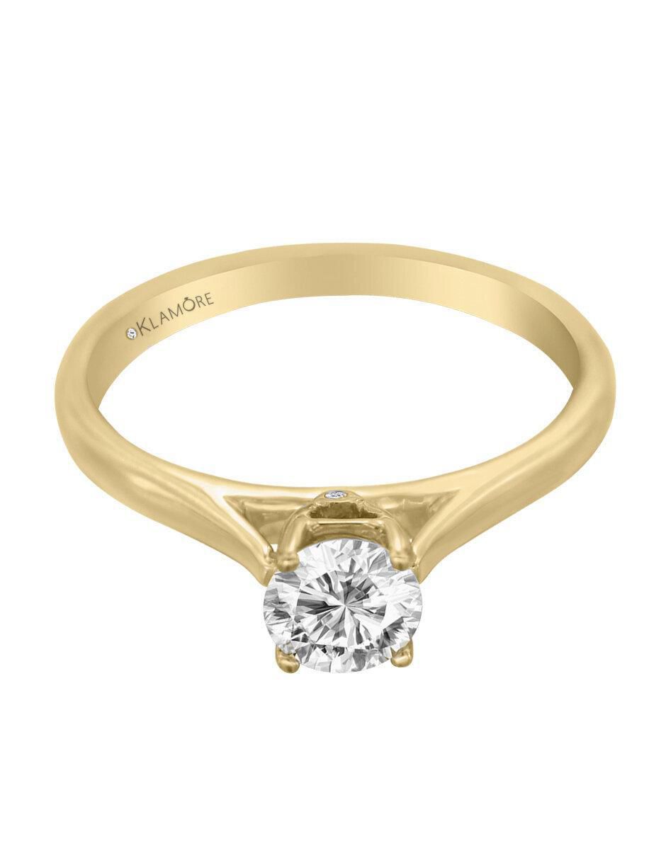 Solitario de oro 14 k Luz Emilia diamante
