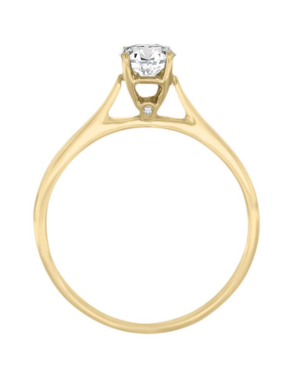 Solitario "de" oro 14 k klamore diamante