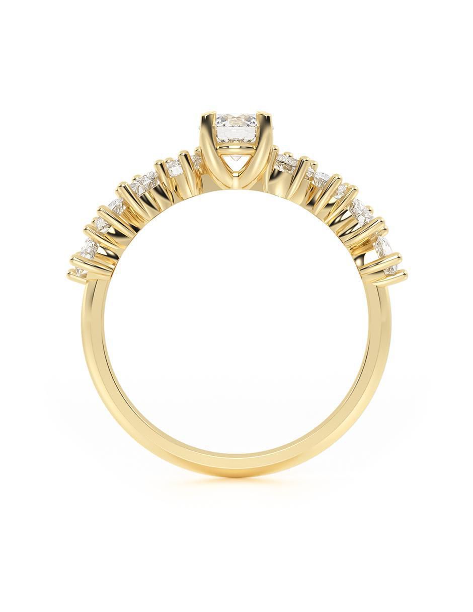 Anillo de compromiso "de" oro 14 k abba joyas sin familia o colección zirconia
