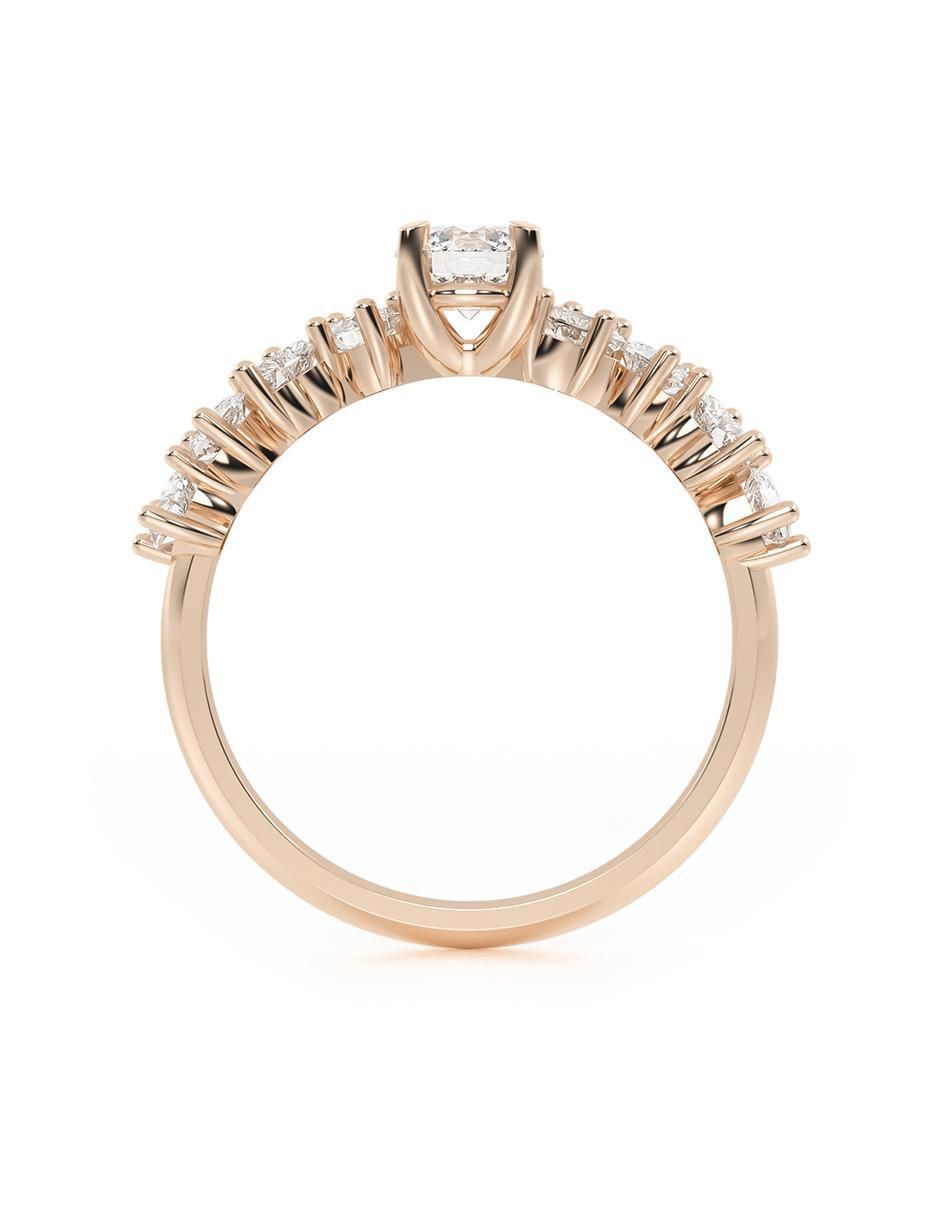 Anillo de compromiso de oro 14 k 3