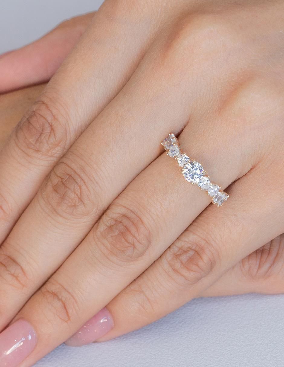 Anillo de compromiso de oro 14 k 4