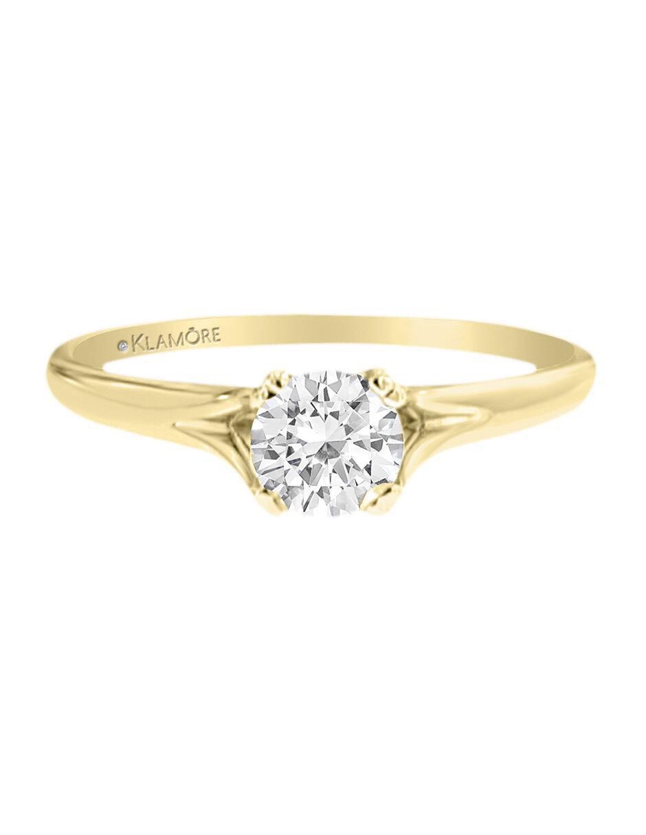 Solitario de oro 14 k Bertha diamante
