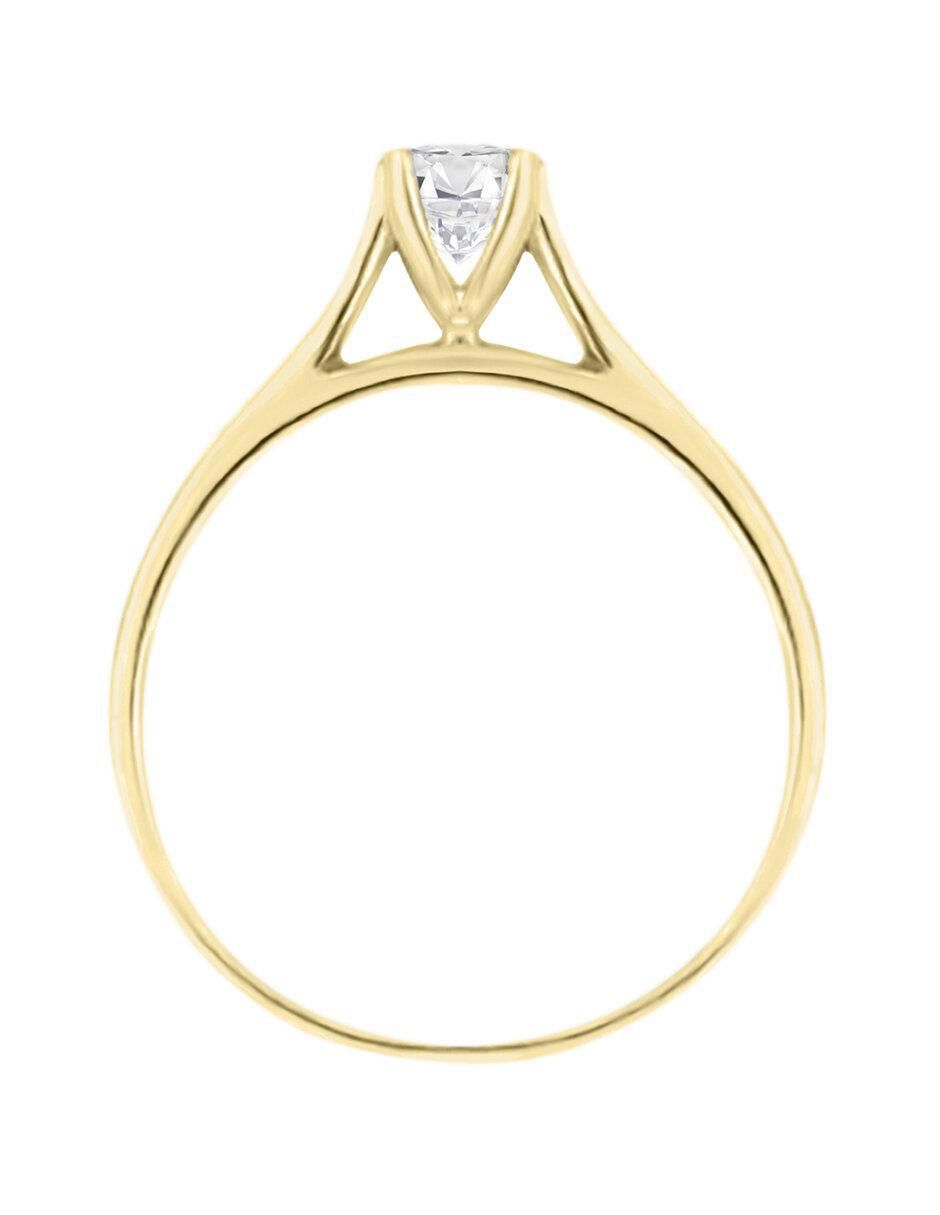 Solitario "de" oro 14 k klamore diamante