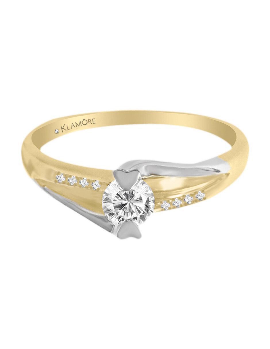 Solitario de oro 14 k Amadis diamante