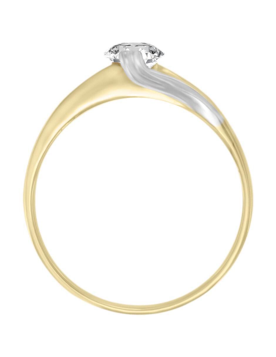 Solitario "de" oro 14 k klamore diamante