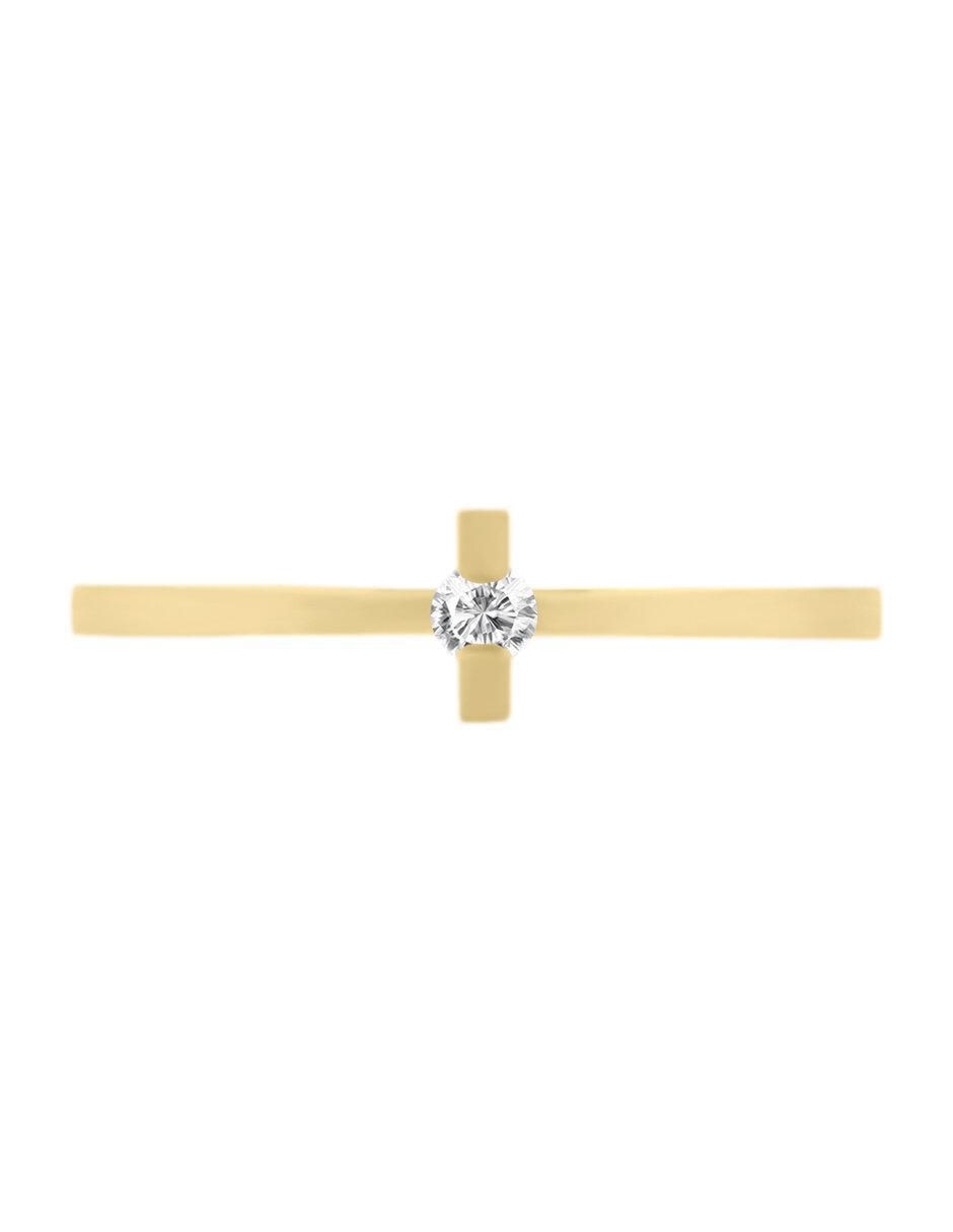 Solitario de oro 14 k Sole diamante