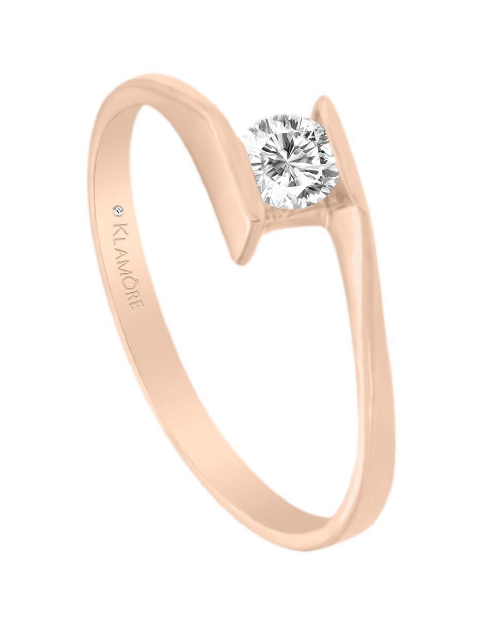 Solitario de oro 14 k Arlene diamante 4