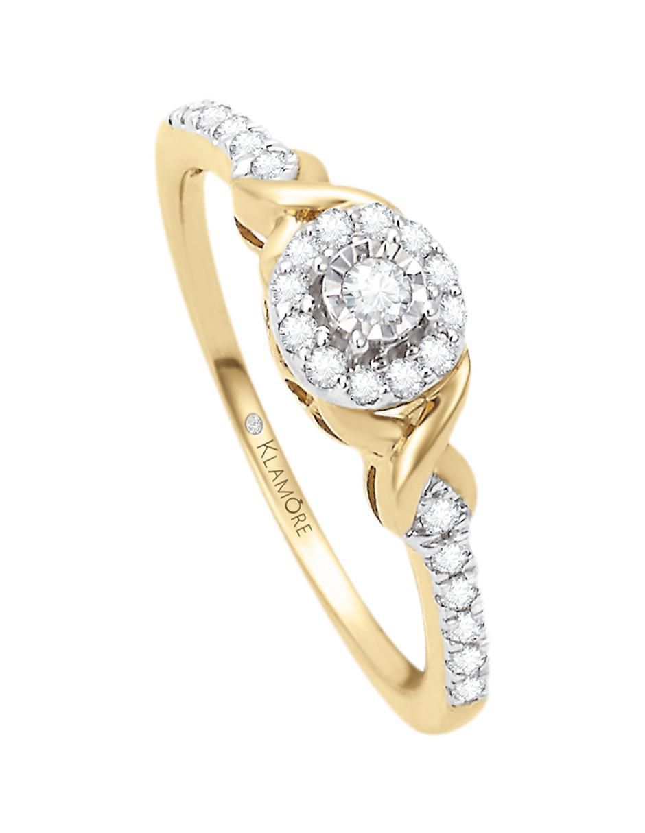 Solitario "de" oro 14 k klamore diamante