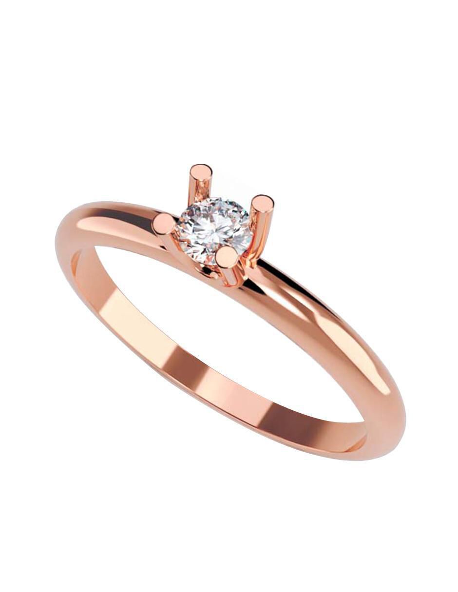 Anillo de compromiso de oro rosa 14 k diamante 1