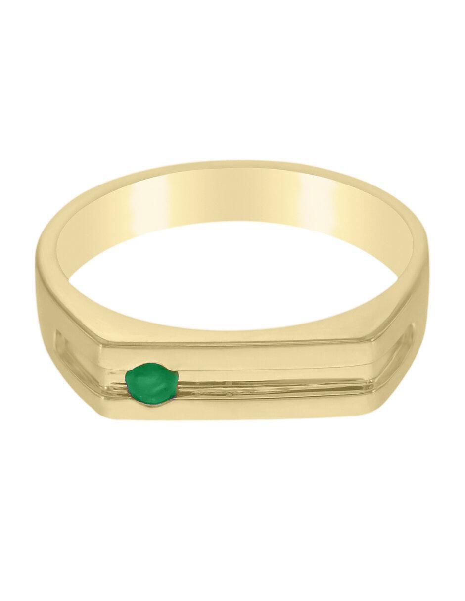 Anillo Ithan 14 k de oro esmeralda brillante