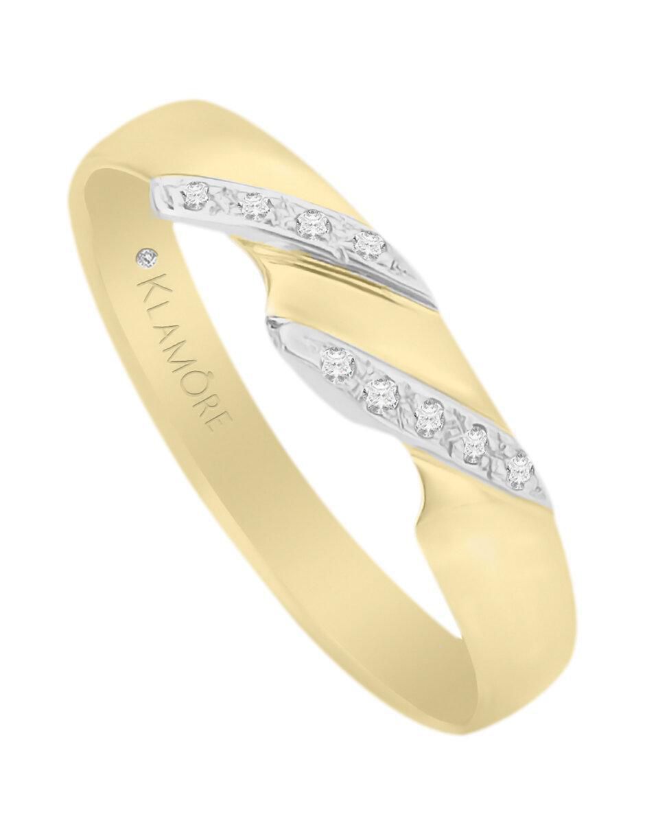 Argolla "de" oro 14 k klamore diamante