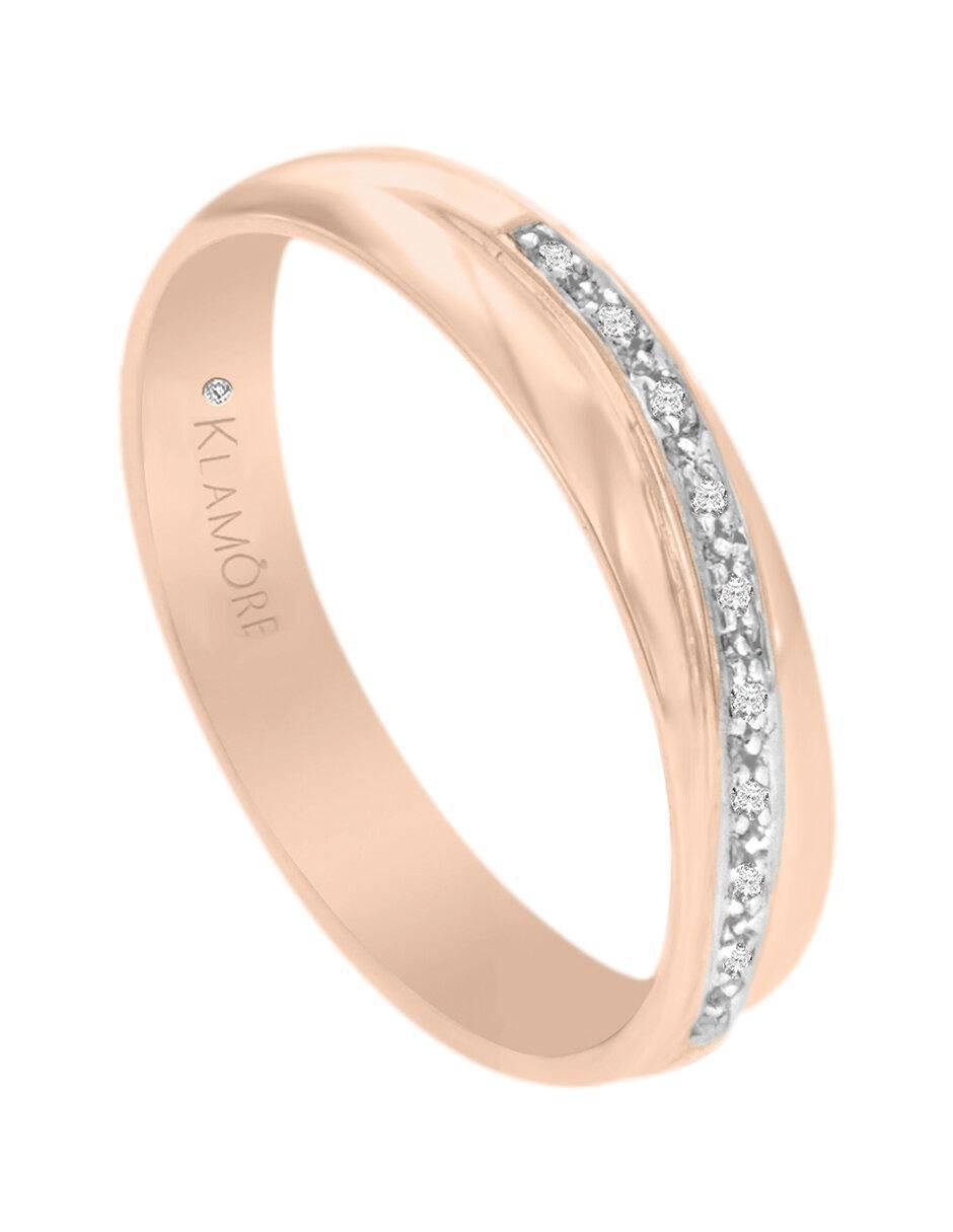 Argolla de oro 14 k Unión diamante 3