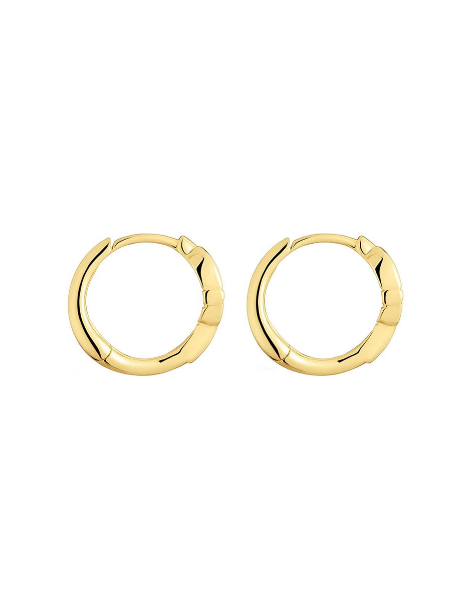 Aretes de aro Manifesto de oro con acabado brillante 2