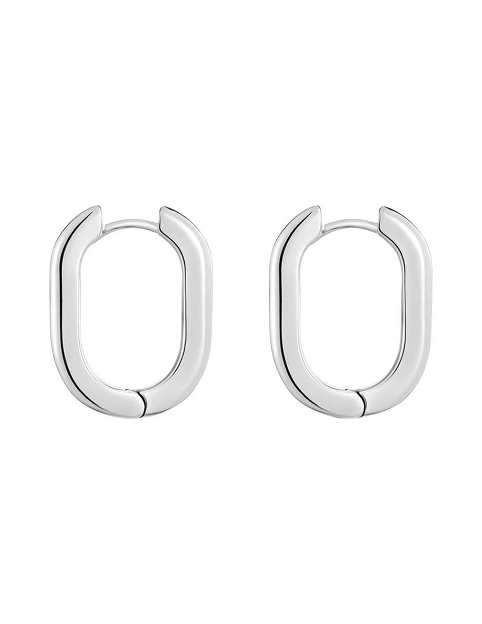 Aretes de aro circulares Basic de plata P 925 con acabado espejo
