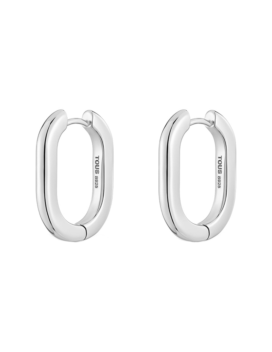 Aretes de aro circulares Basic de plata P 925 con acabado espejo 3