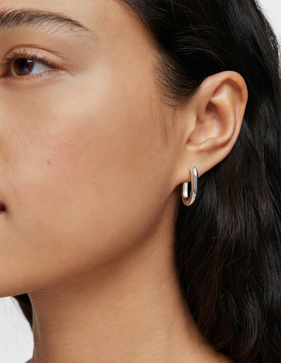 Aretes de aro circulares Basic de plata P 925 con acabado espejo 6
