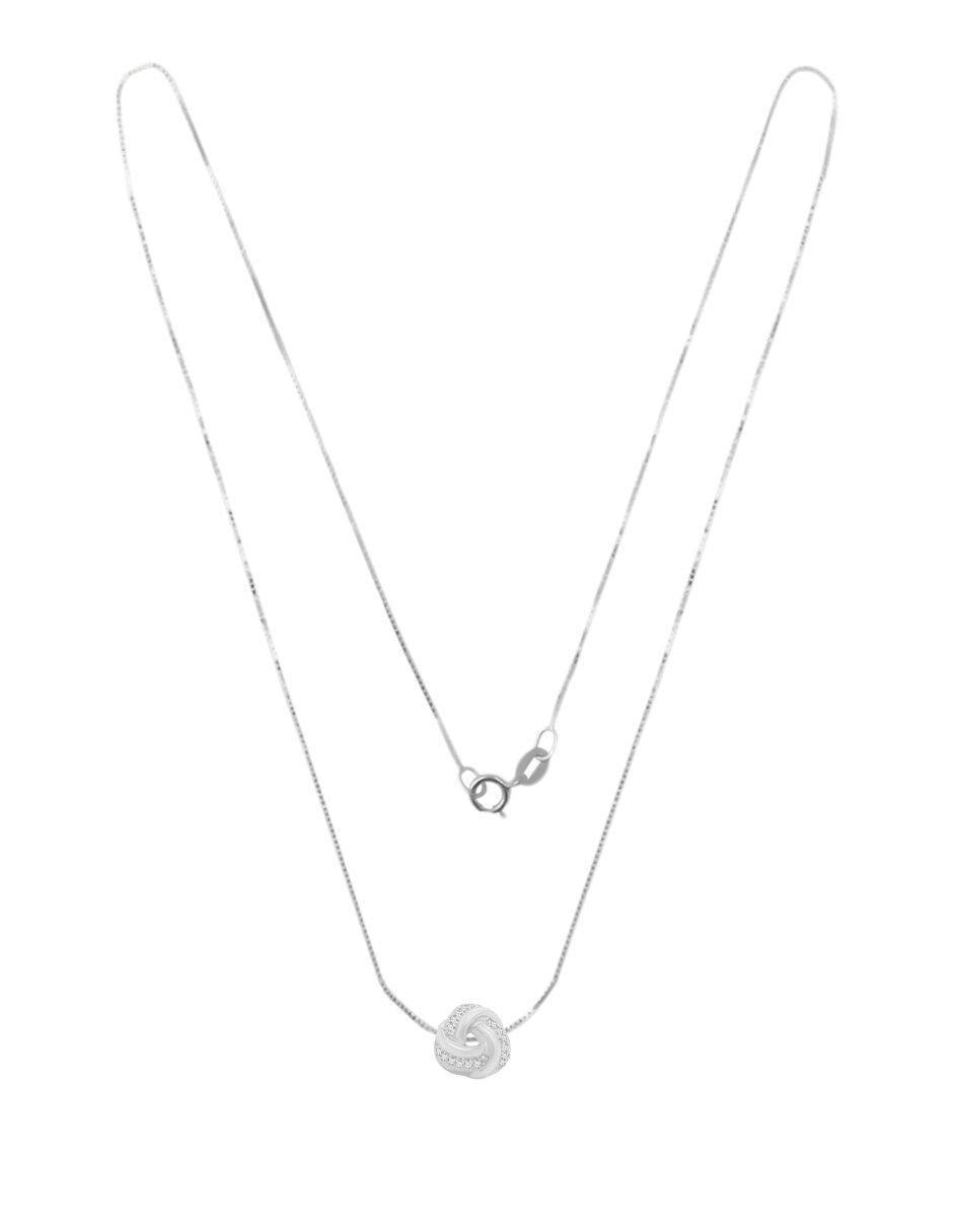 Colgante Y Dije redondo ezia de oro blanco 14 K 3