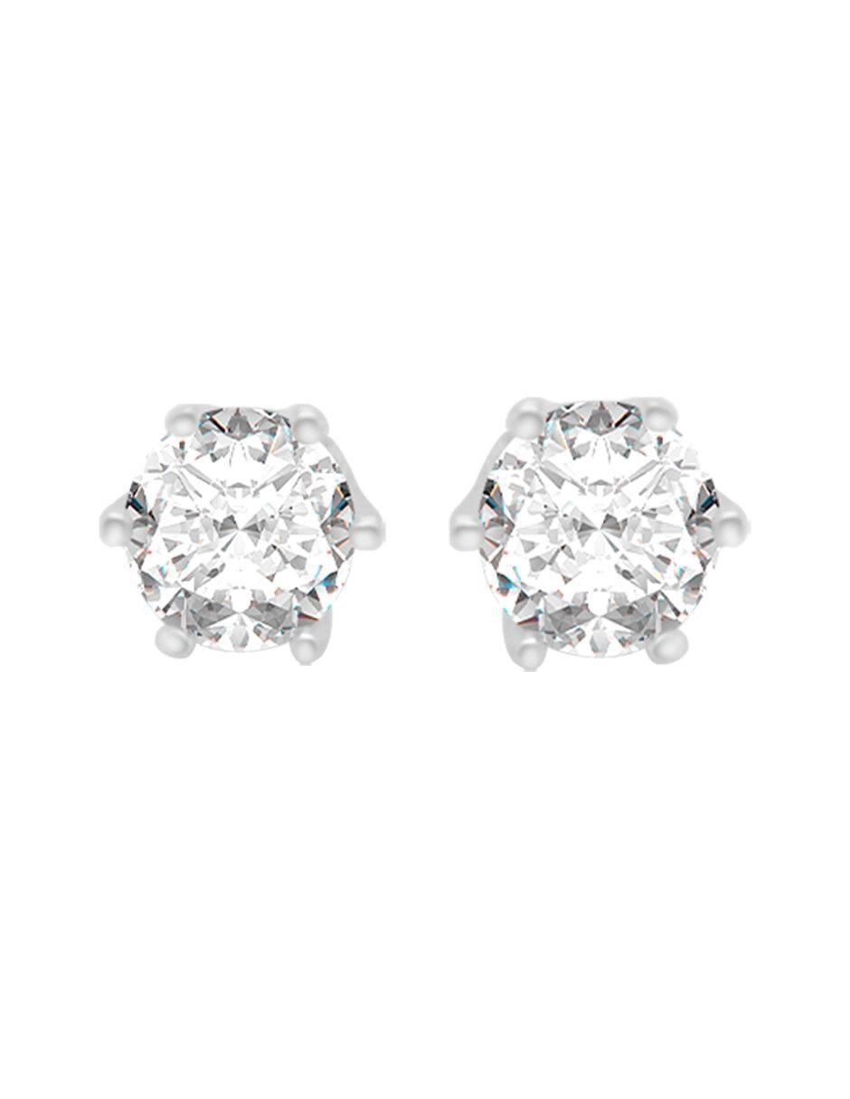 Broqueles redondos Serena de oro con acabado brillante diamante Broqueles redondos Serena de oro con acabado brillante diamante