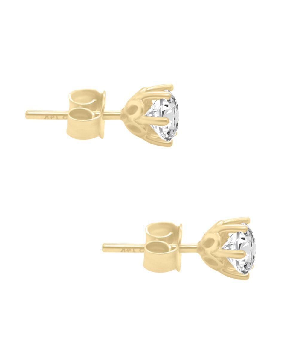 Broqueles "de (si aplica)" redonda sin temática fianelli blair "de" oro brillante 14 k diamante