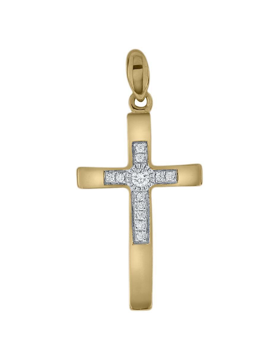 Dije de cruz adorel de oro amarillo 14 K