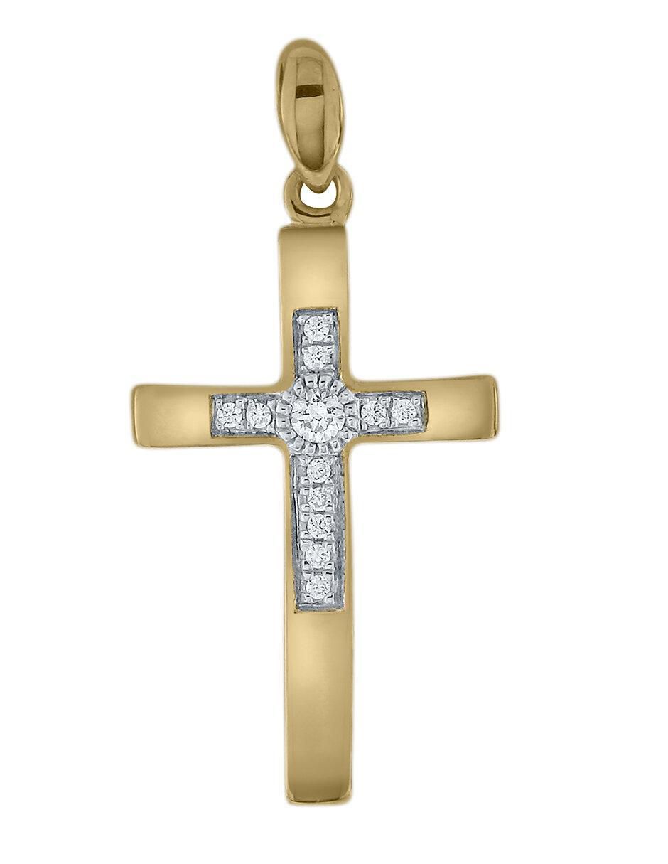 Dije de cruz adorel de oro amarillo 14 K 2