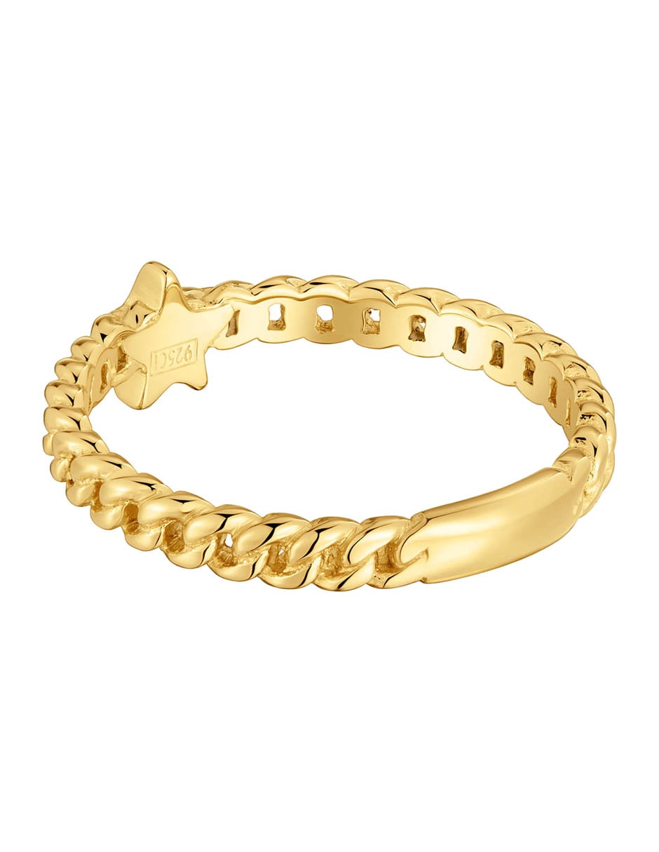 Anillo Bold Motif Estrella de plata P 925 con acabado baño de oro 3