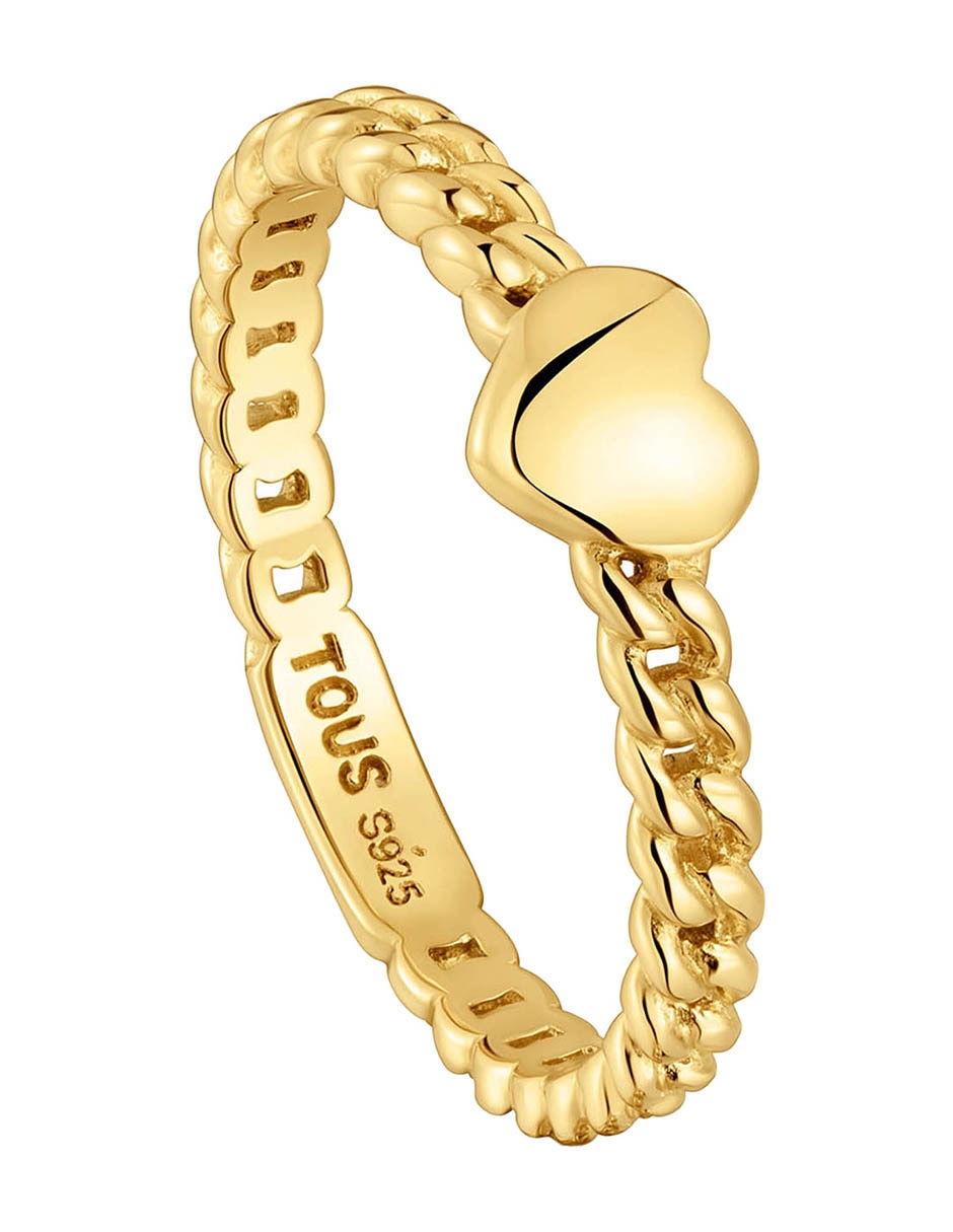 Anillo de corazón Bold motif de plata P 925 con acabado baño de oro 1