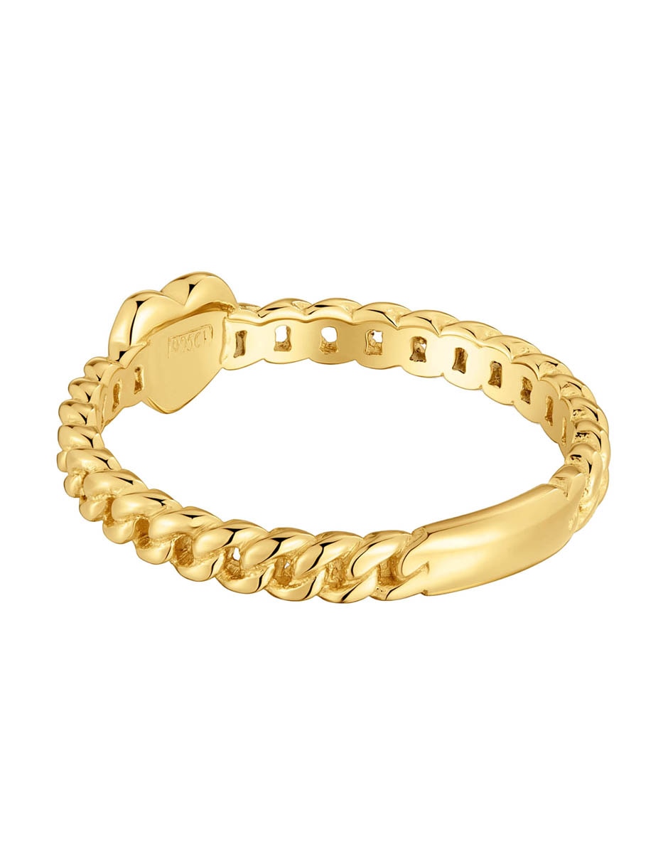 Anillo de corazón Bold motif de plata P 925 con acabado baño de oro 3