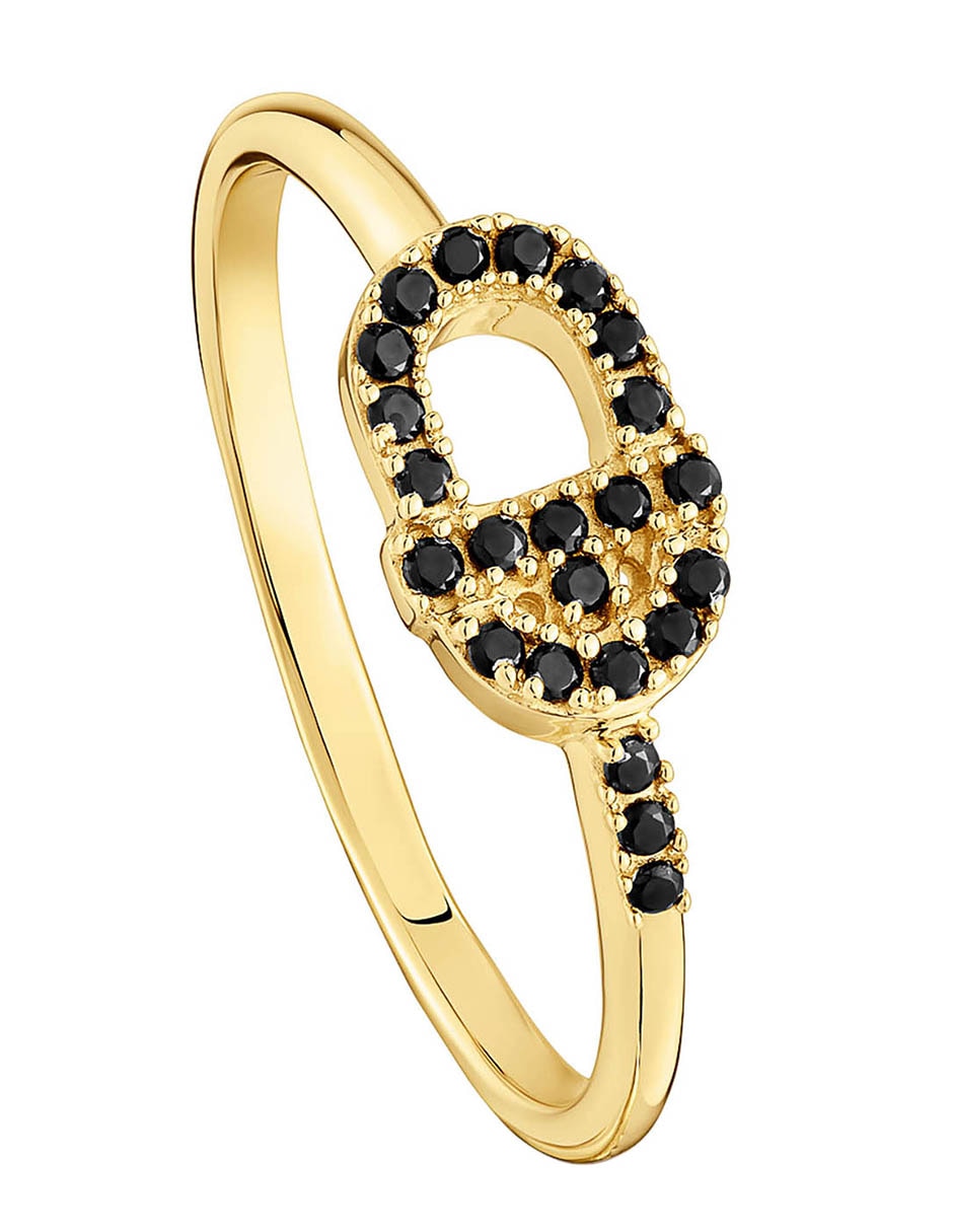 Anillo ovalado Manifiesto 18 k de oro amarillo espinela brillante 2