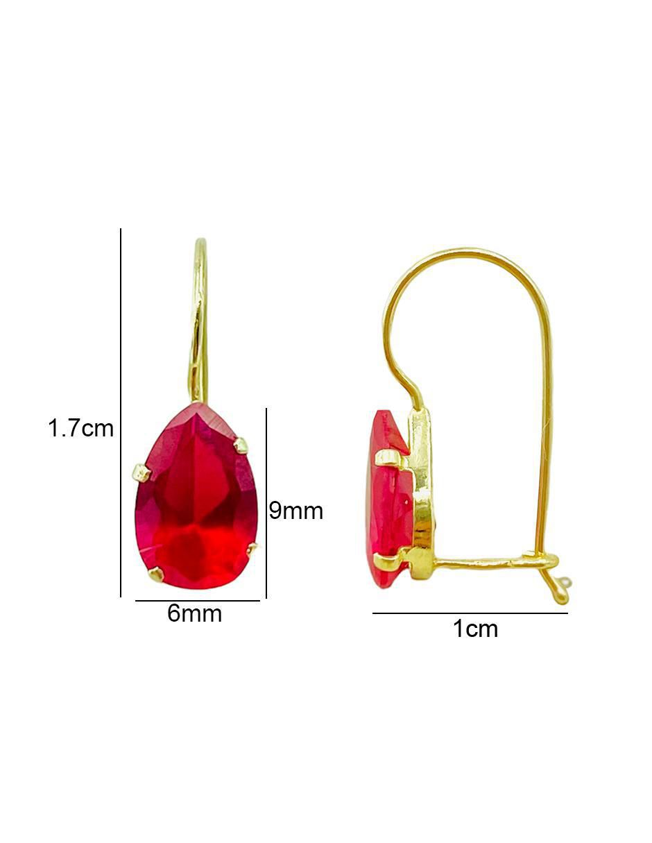 Aretes de gota de oro con acabado brillante zirconia 4