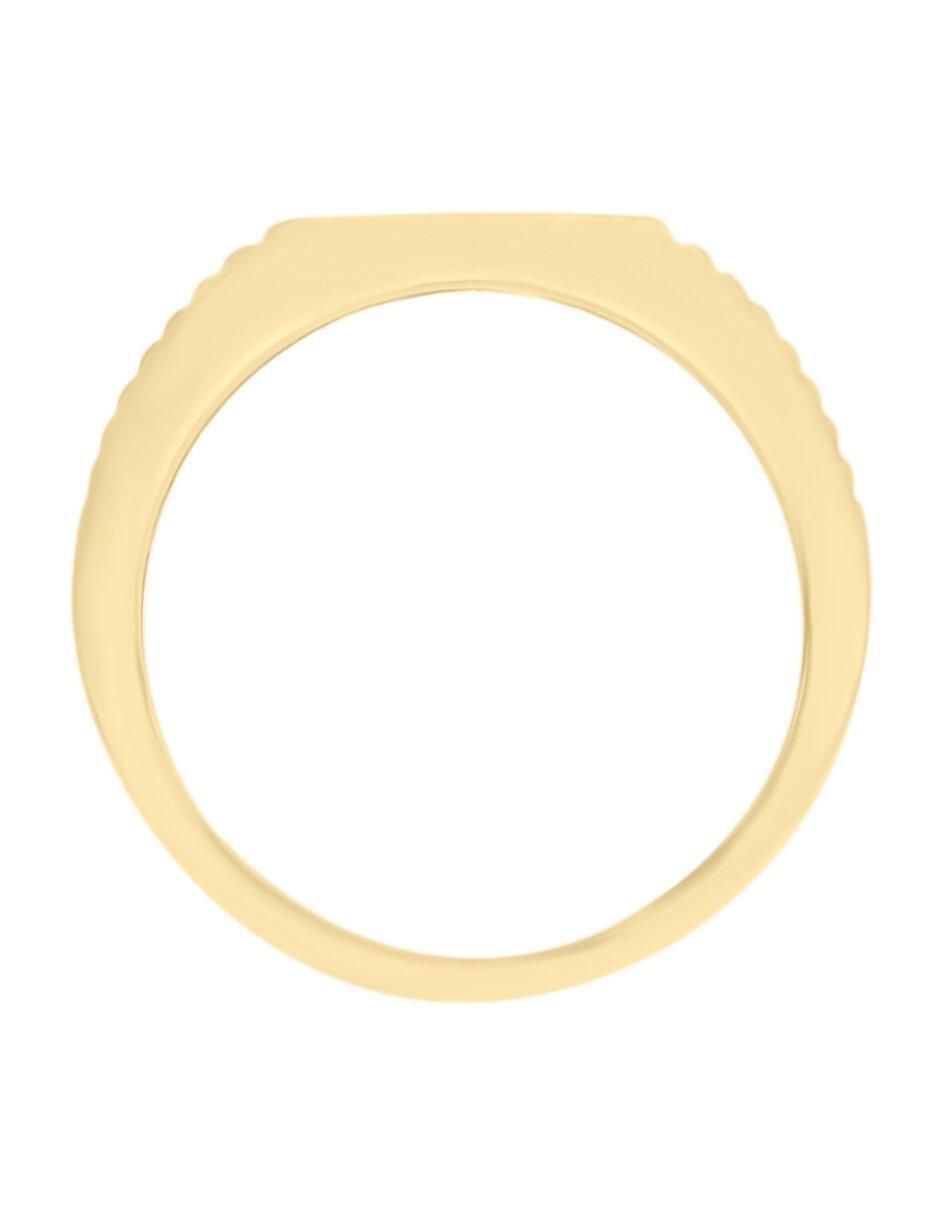 Anillo Jesus 14 k de oro amarillo zafiro brillante 3