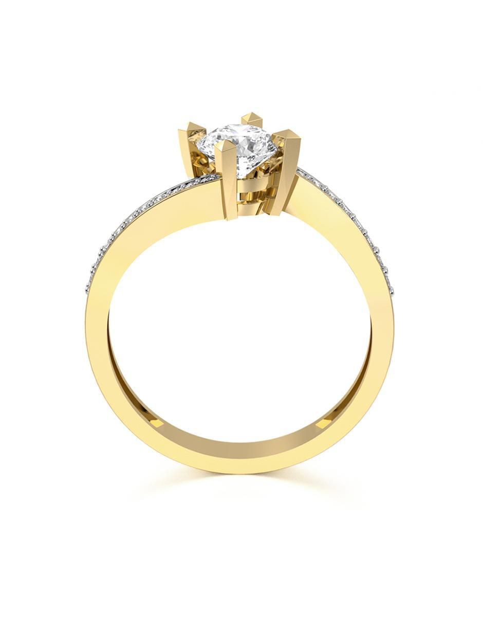Anillo de compromiso "de" oro 10 k abba joyas sin familia zirconia