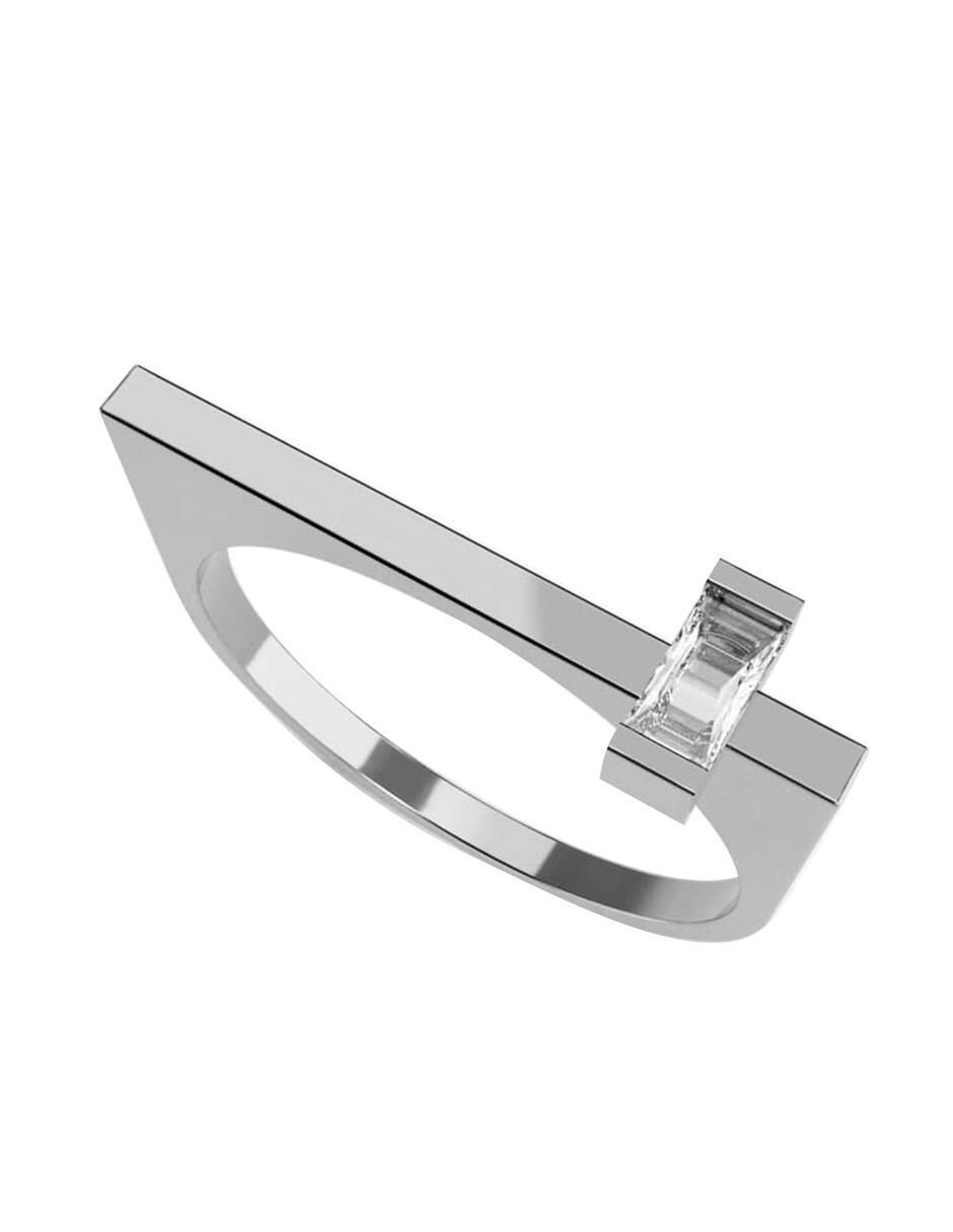 Anillo de compromiso de oro 10 k zirconia cúbica 1