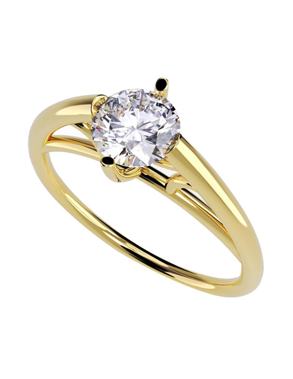 Anillo de compromiso de oro 10 k zirconia cúbica 1
