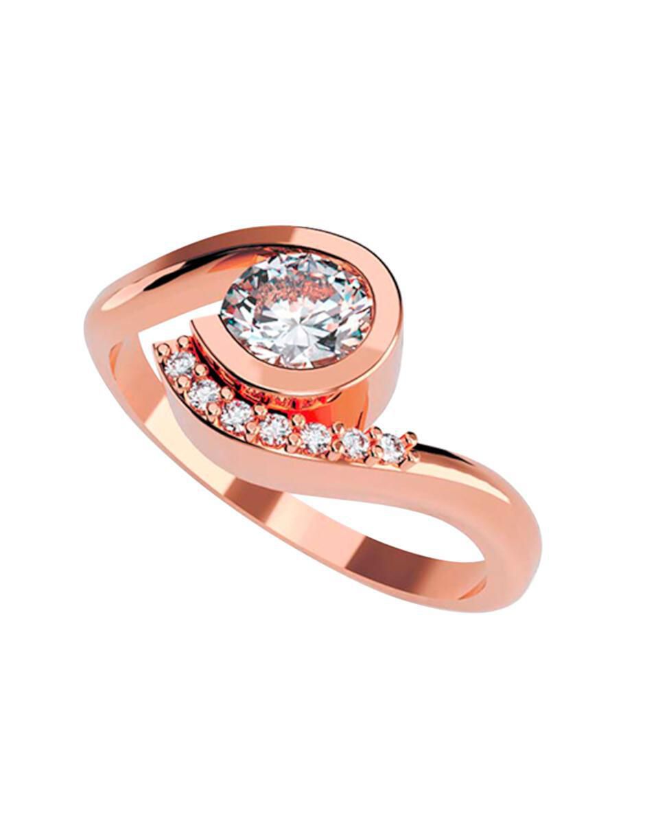 Anillo de compromiso de oro 10 k zirconia cúbica 1