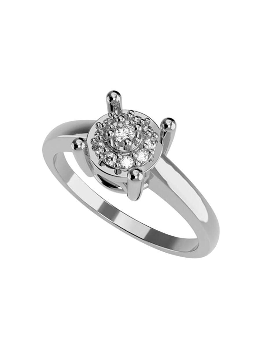 Anillo de compromiso de oro 10 k zirconia cúbica 1