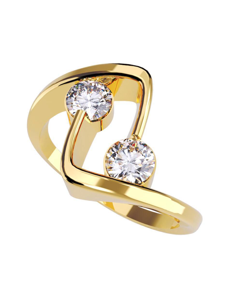 Anillo de compromiso de oro 10 k zirconia cúbica 1